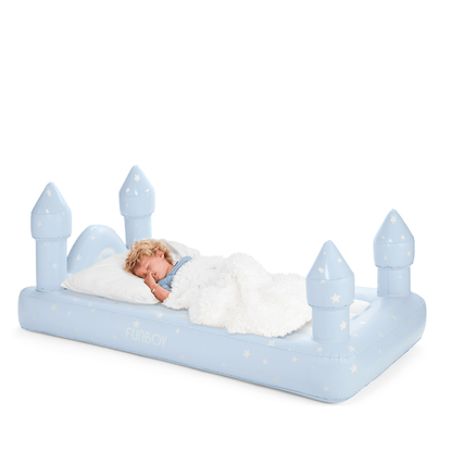 Kids Sleepover Bed - Blue Castle Air Mattress - FUNBOY