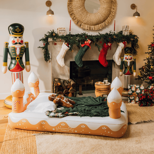 Kids Sleepover Bed - Christmas Gingerbread Air Mattress - FUNBOY