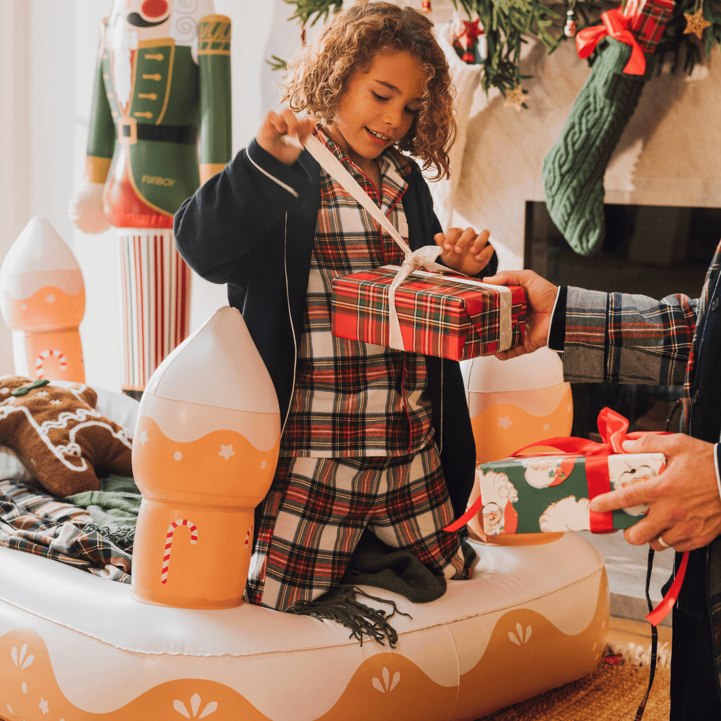 Kids Sleepover Bed - Christmas Gingerbread Air Mattress - FUNBOY