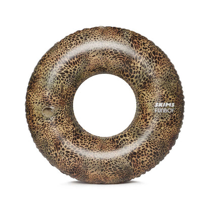 SKIMS x FUNBOY Luxe Cheetah Tube Float- 46" Inflated w/ cup holder - FUNBOY
