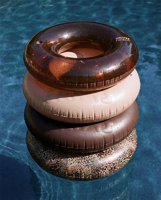 SKIMS x FUNBOY Sienna Embossed Tube Float - 46" Inflated w/ cup holder - FUNBOY