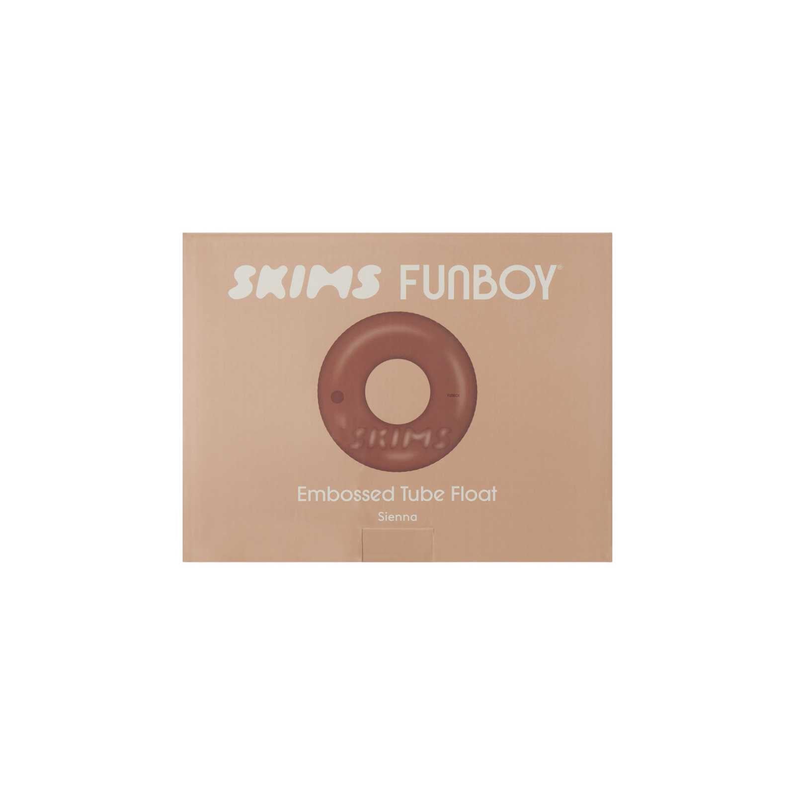 SKIMS x FUNBOY Sienna Embossed Tube Float - 46" Inflated w/ cup holder - FUNBOY
