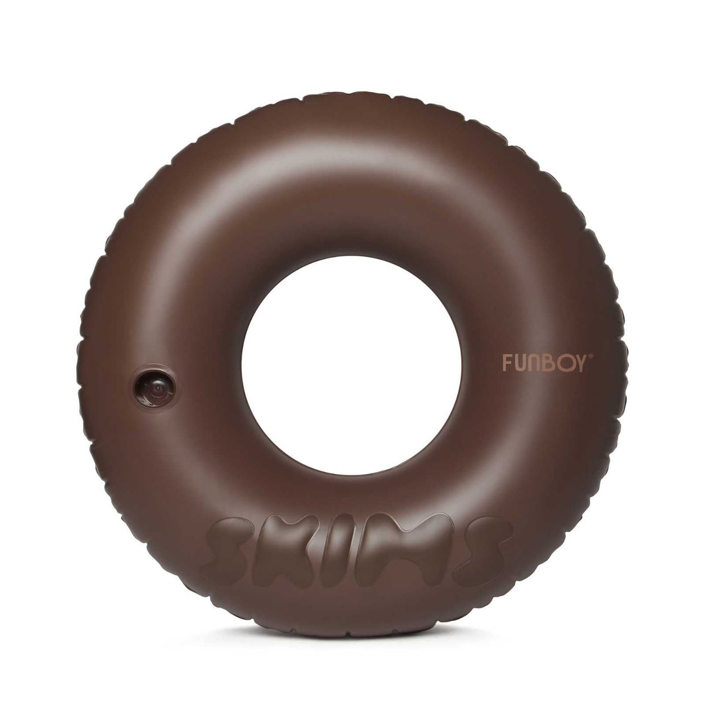 SKIMS x FUNBOY Cocoa Embossed Tube Float - 46" Inflated w/ cup holder - FUNBOY
