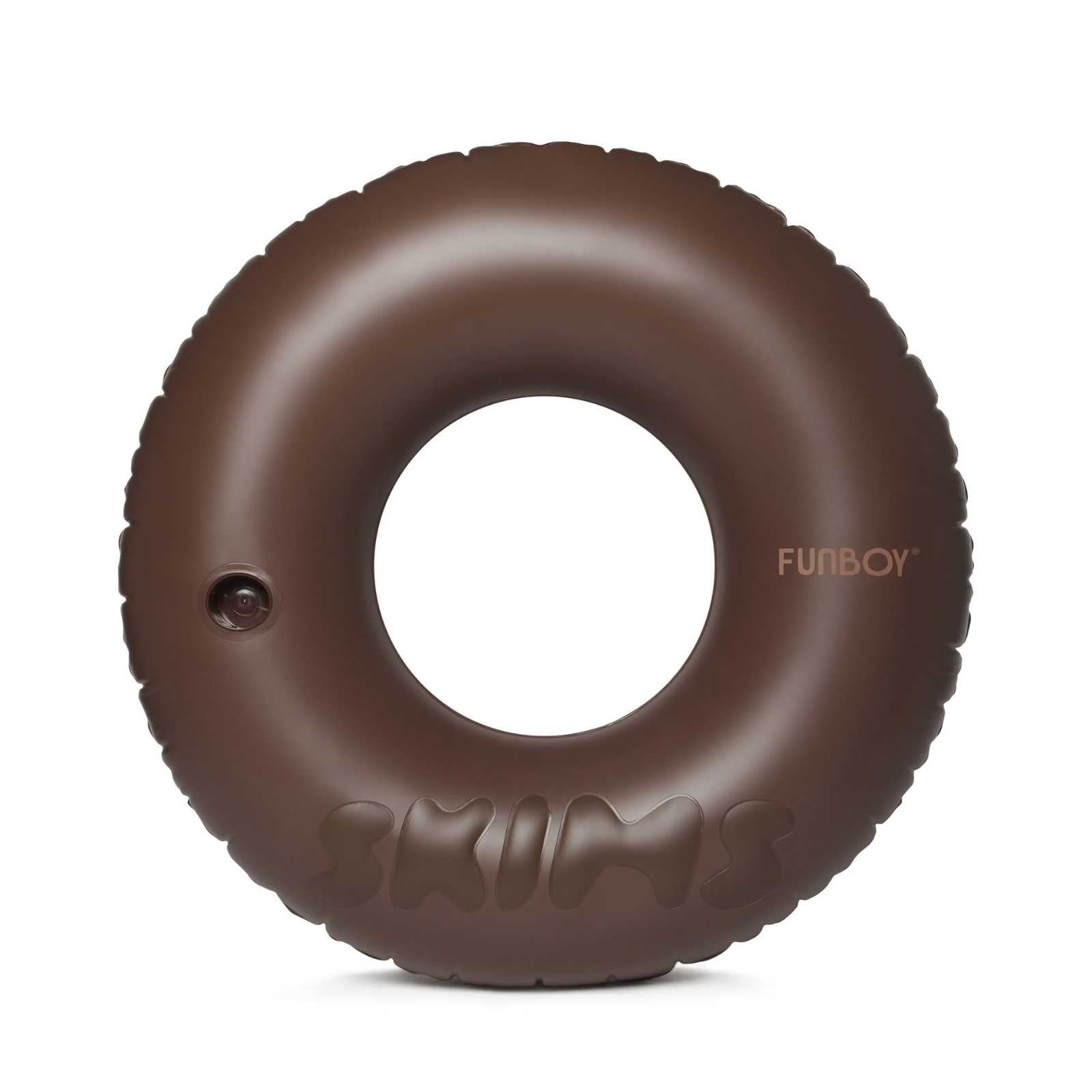 SKIMS x FUNBOY Cocoa Embossed Tube Float - 46" Inflated w/ cup holder - FUNBOY
