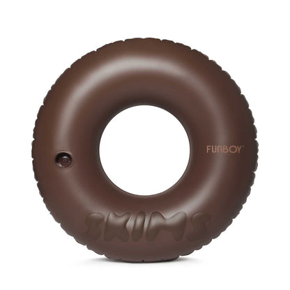 SKIMS x FUNBOY Cocoa Embossed Tube Float - 46" Inflated w/ cup holder - FUNBOY