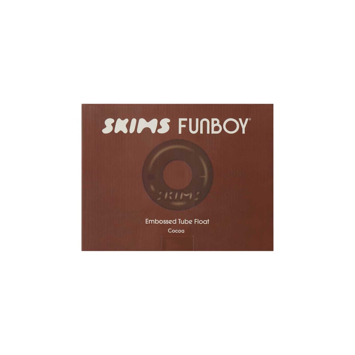 SKIMS x FUNBOY Cocoa Embossed Tube Float - 46" Inflated w/ cup holder - FUNBOY