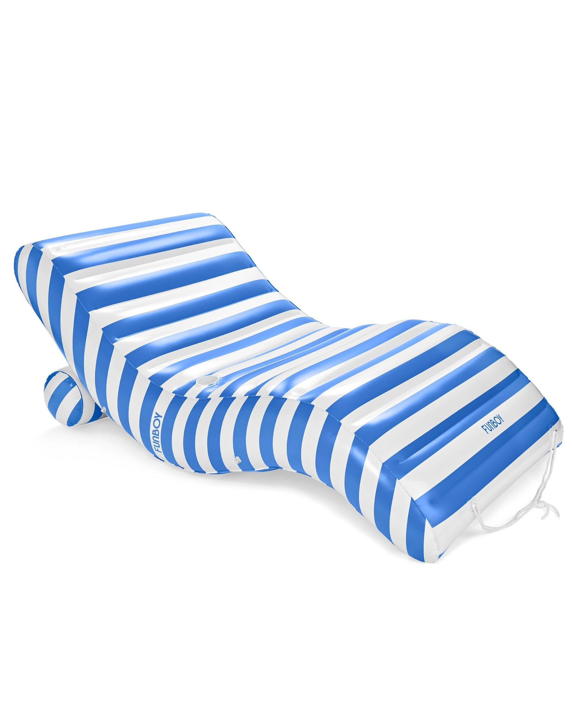 Blue Striped Chaise Lounger Pool Float - FUNBOY