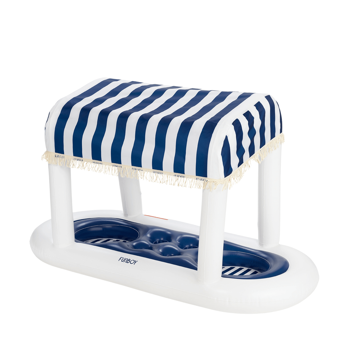 Navy Blue & White Striped Floating Cabana Bar - FUNBOY