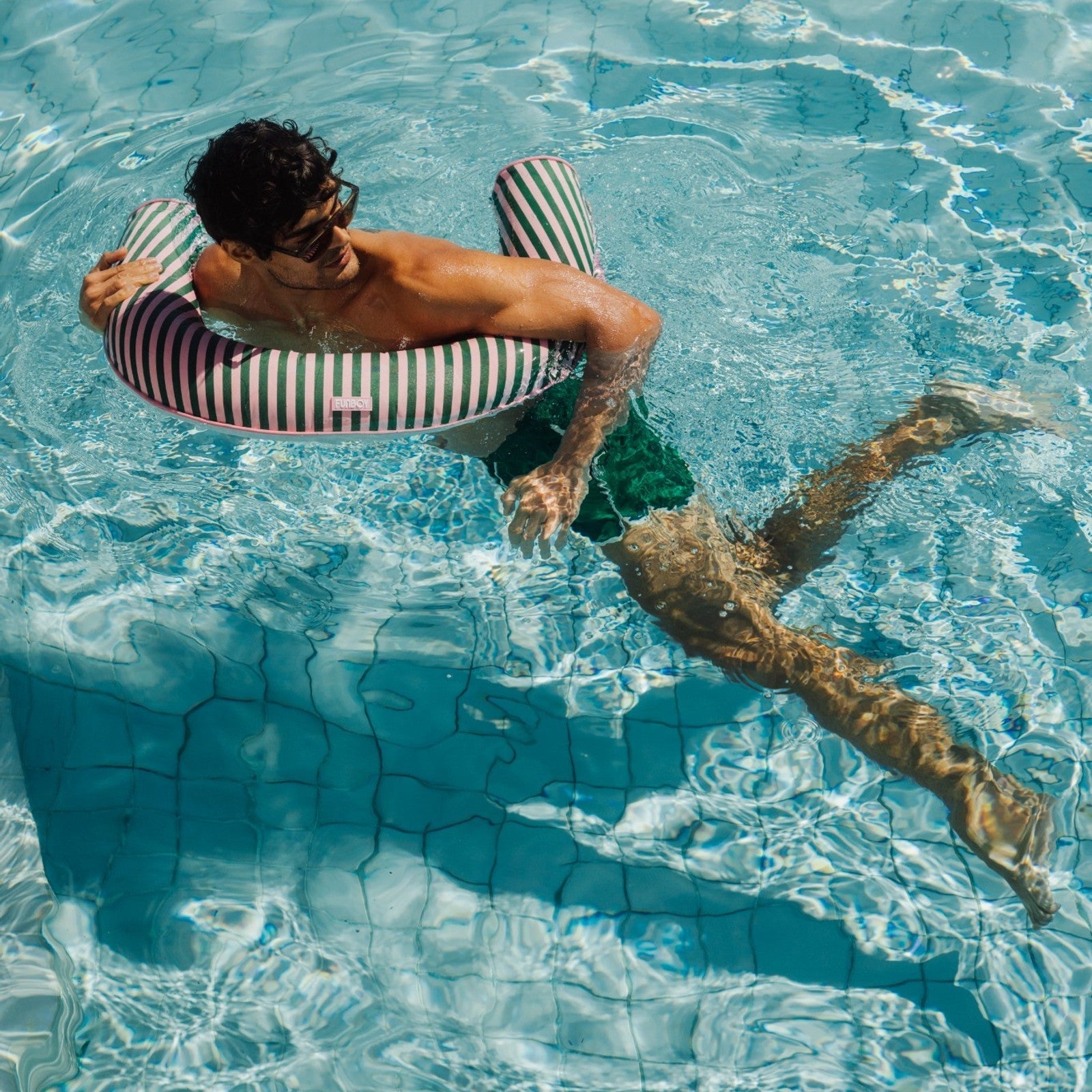 Fabric Covered Pool Noodle - Pink & Green - FUNBOY