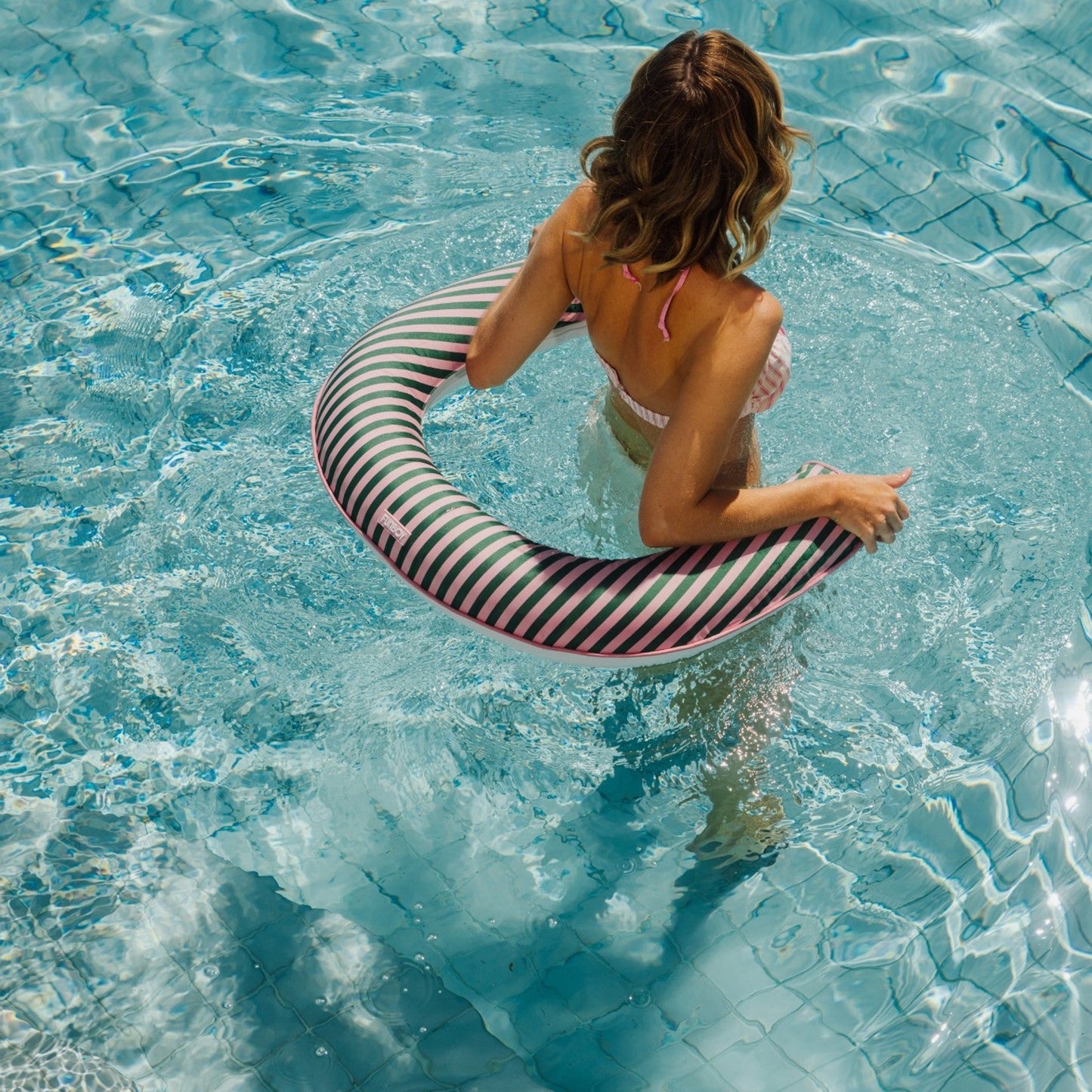 Fabric Covered Pool Noodle - Pink & Green - FUNBOY