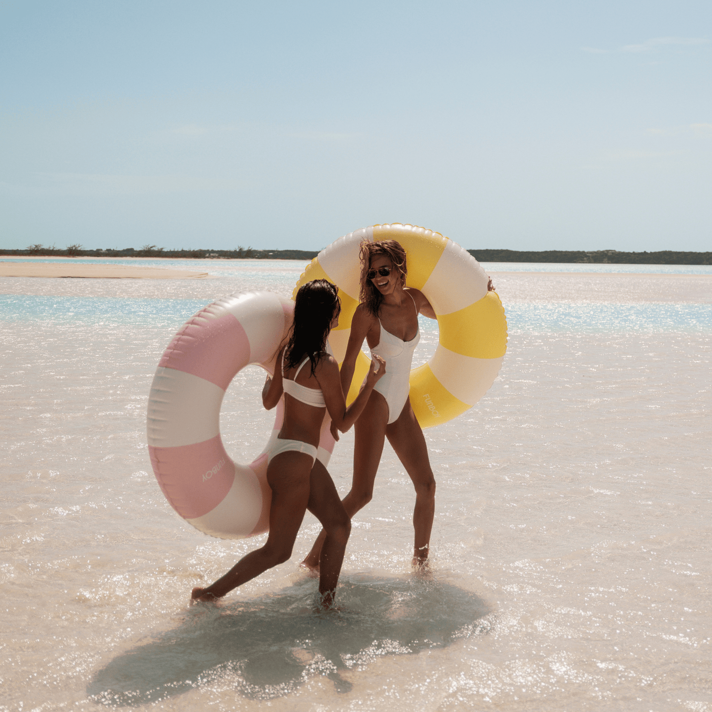 Yellow Vintage Stripe Tube Float - FUNBOY