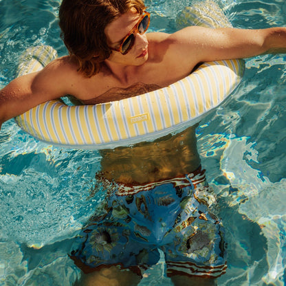 Fabric Covered Pool Noodle - Yellow, Blue & White - FUNBOY