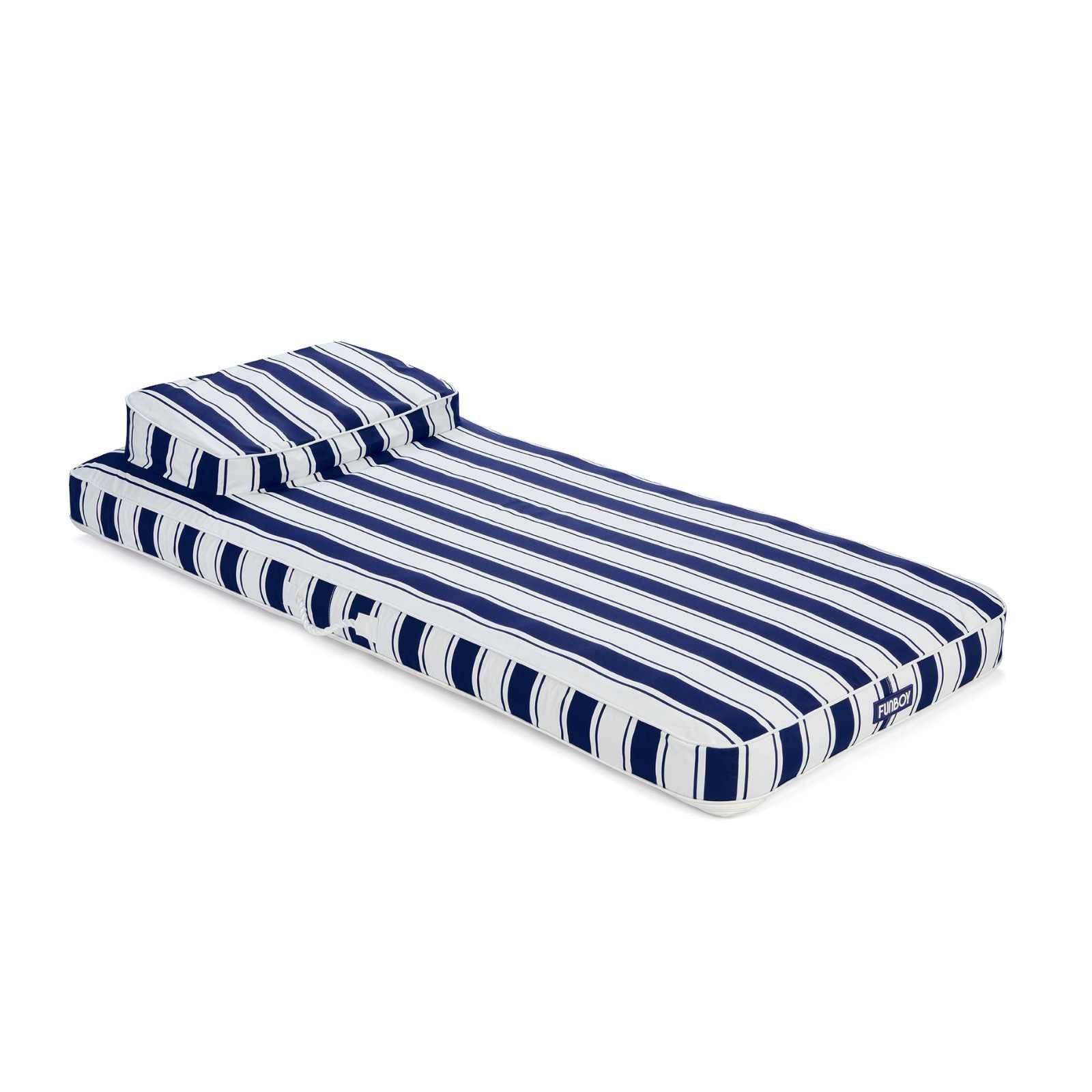 Fabric Classic Mat Lounger Pool Float - Green Cabana Stripe - FUNBOY