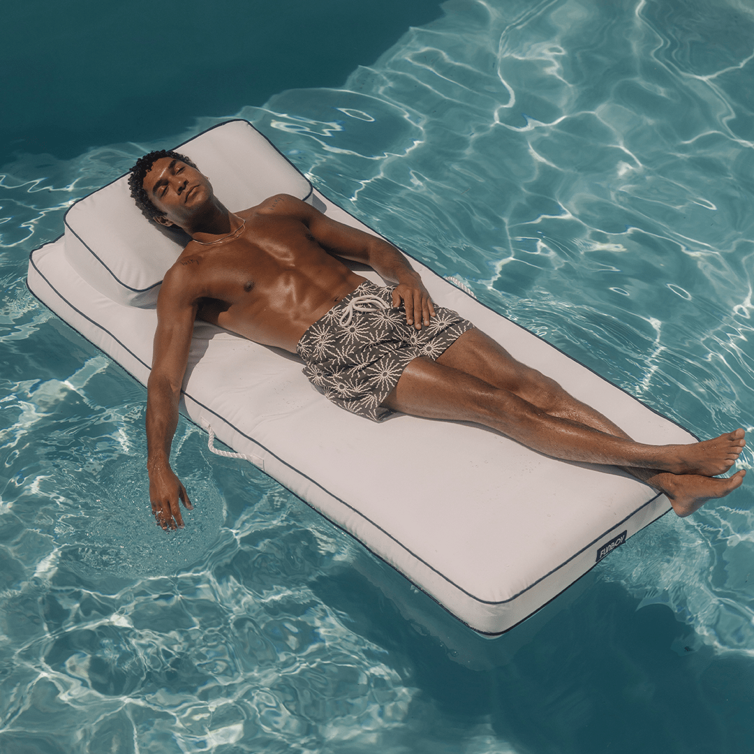 Fabric Classic Mat Lounger Pool Float - Classic White - FUNBOY