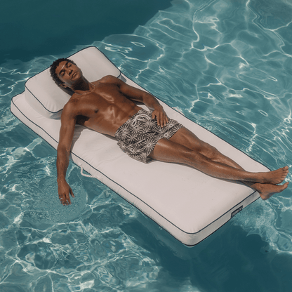 Fabric Classic Mat Lounger Pool Float - Classic White - FUNBOY