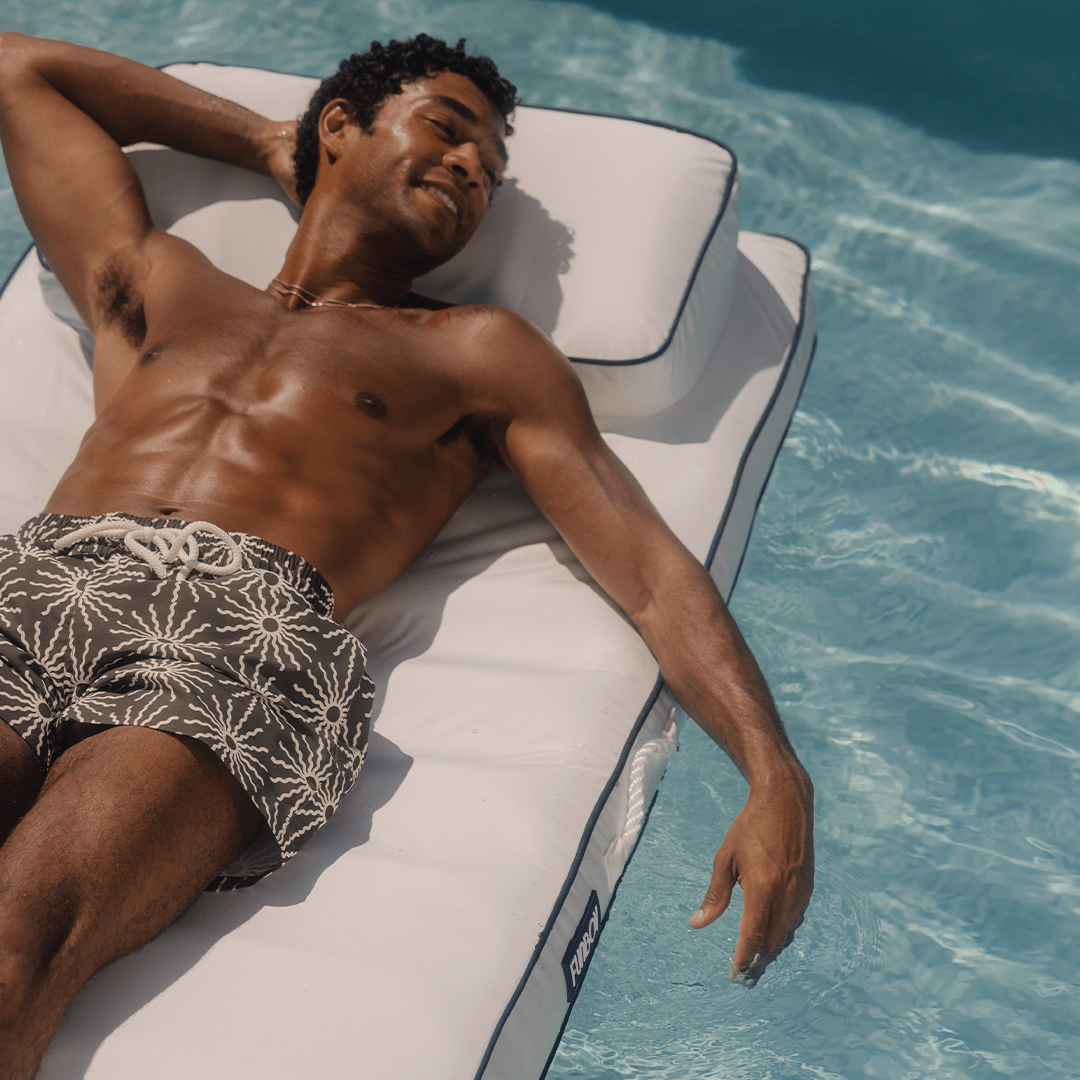 Fabric Classic Mat Lounger Pool Float - Classic White - FUNBOY