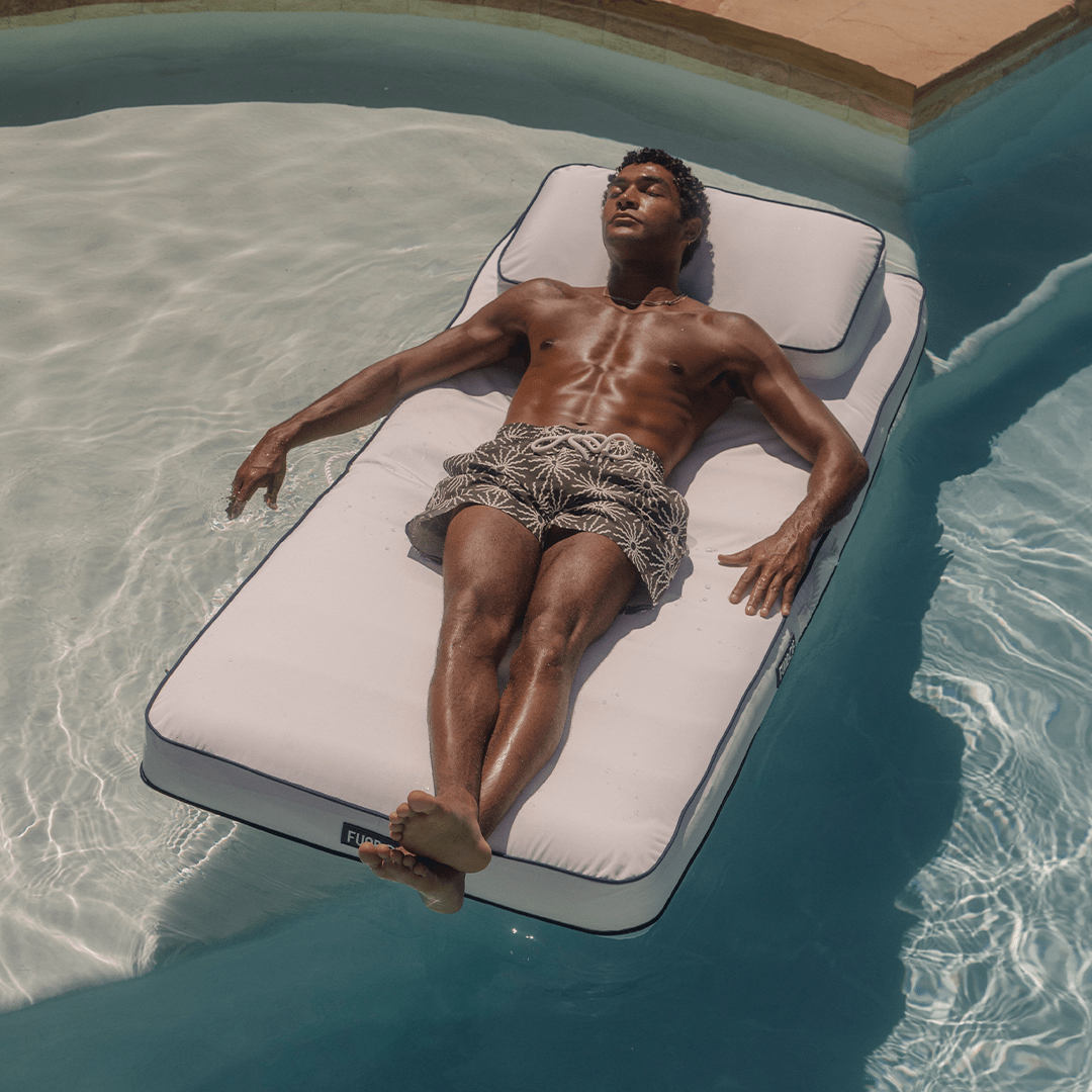Fabric Classic Mat Lounger Pool Float - Classic White - FUNBOY