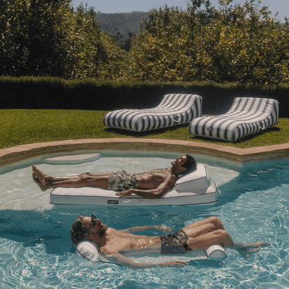 Fabric Classic Mat Lounger Pool Float - Classic White - FUNBOY