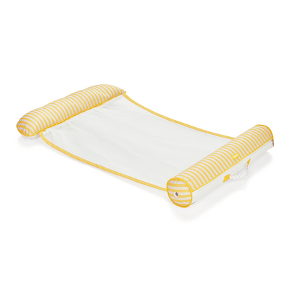 Premium Fabric Pool Hammock -Yellow Cabana Stripe - FUNBOY