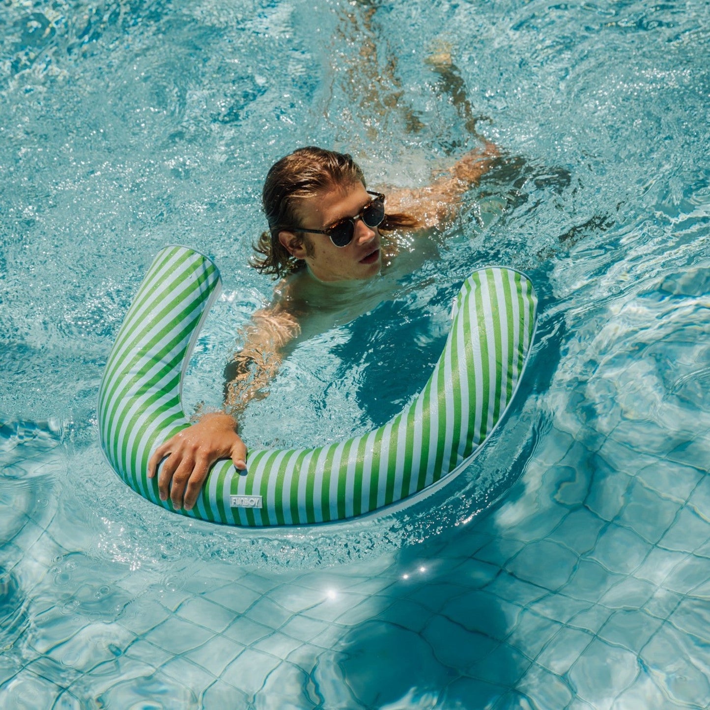 Fabric Covered Pool Noodle - Blue & Green - FUNBOY