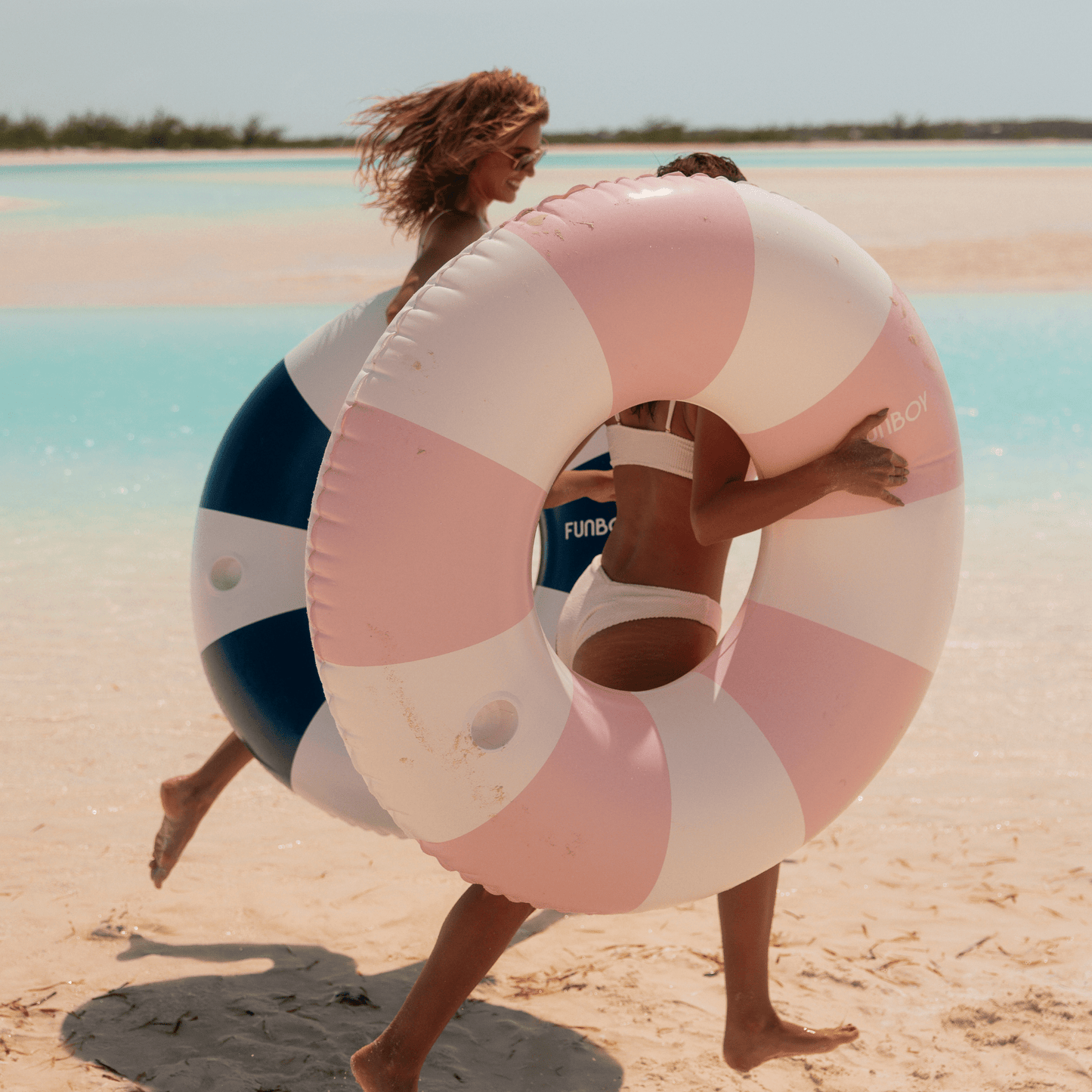 Pink Vintage Striped Tube Float - FUNBOY