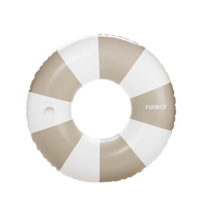 Khaki Vintage Stripe Classic Ring Tube Float - FUNBOY