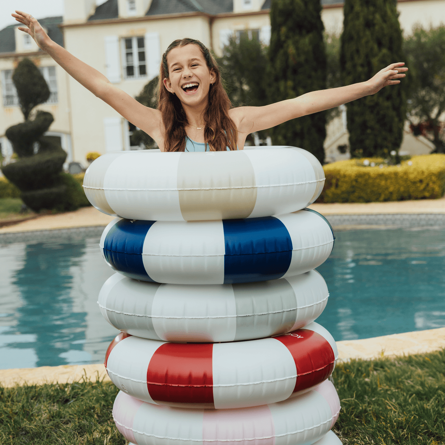 Pool Tubes for Kids: Vintage Kids Tube Float, Tan - FUNBOY