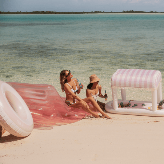 Pool Tube Float: Pink & White, Striped - FUNBOY