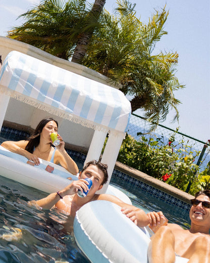 Blue & White Stripe Tube Pool Float - FUNBOY