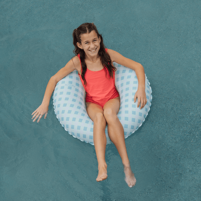 Blue Gingham Kids Tube Float - FUNBOY