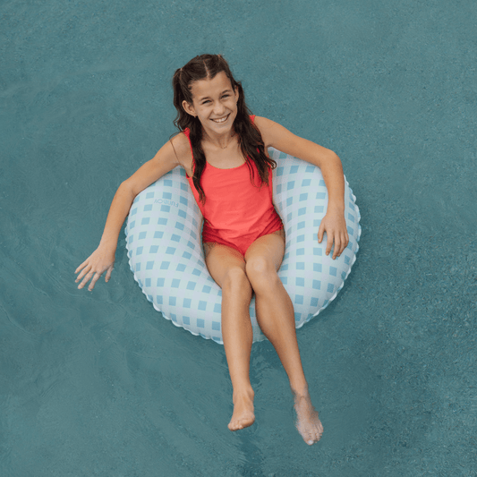 Blue Gingham Kids Tube Float - FUNBOY