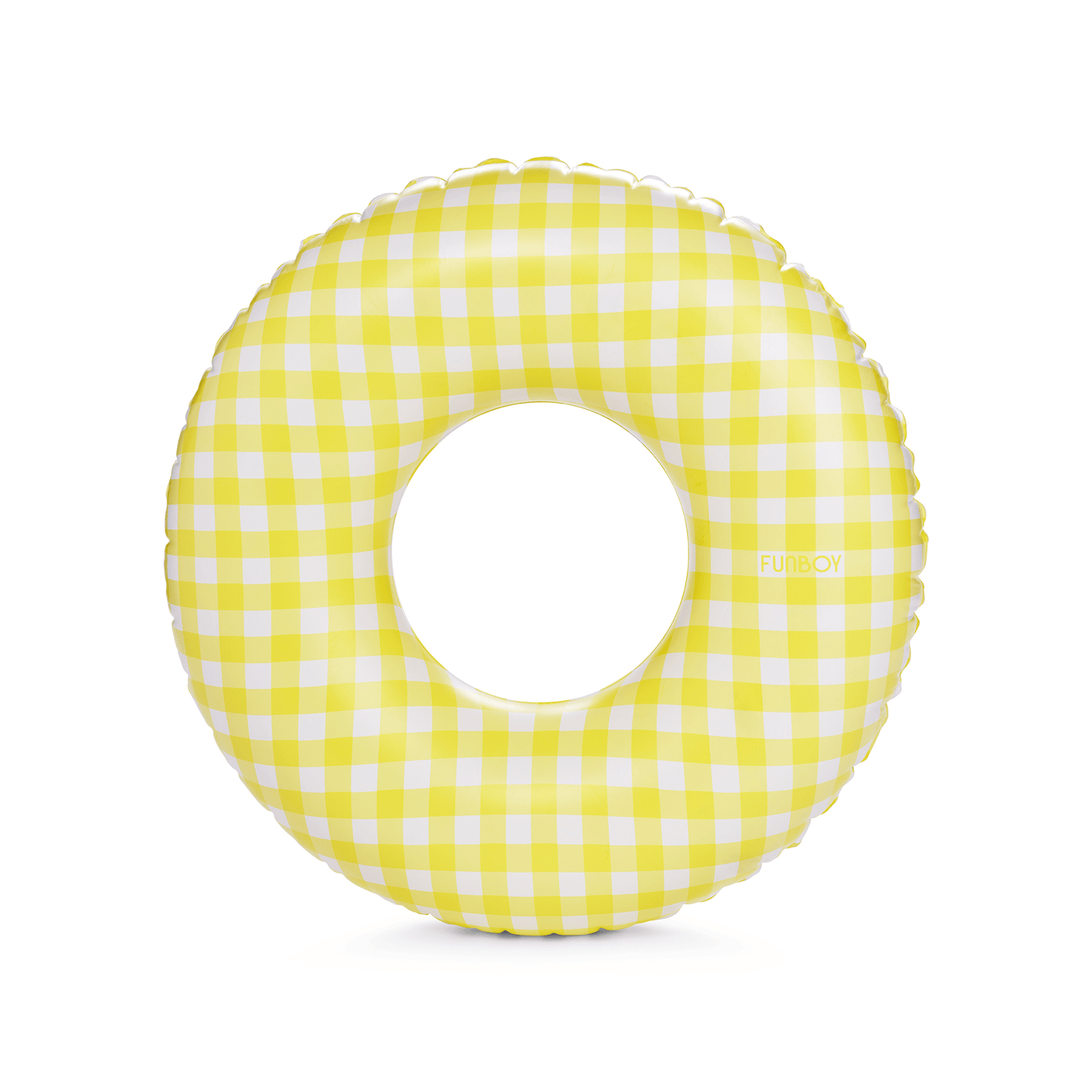 Kids Tube Float, 34", Yellow Gingham - FUNBOY