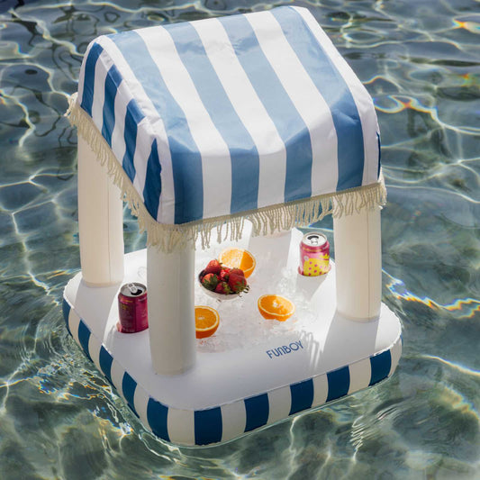 Blue & White Striped Floating Cabana Bar - FUNBOY