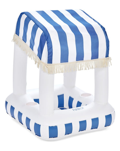 Blue & White Striped Floating Cabana Bar - FUNBOY