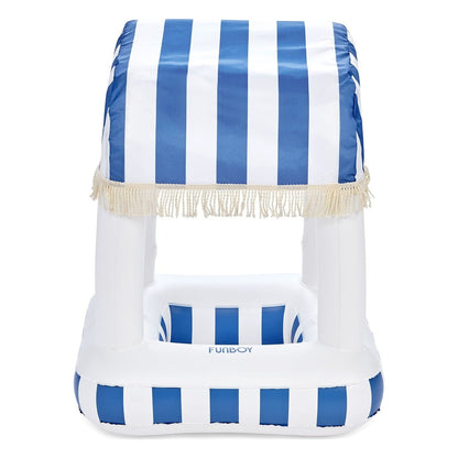 Blue & White Striped Floating Cabana Bar - FUNBOY