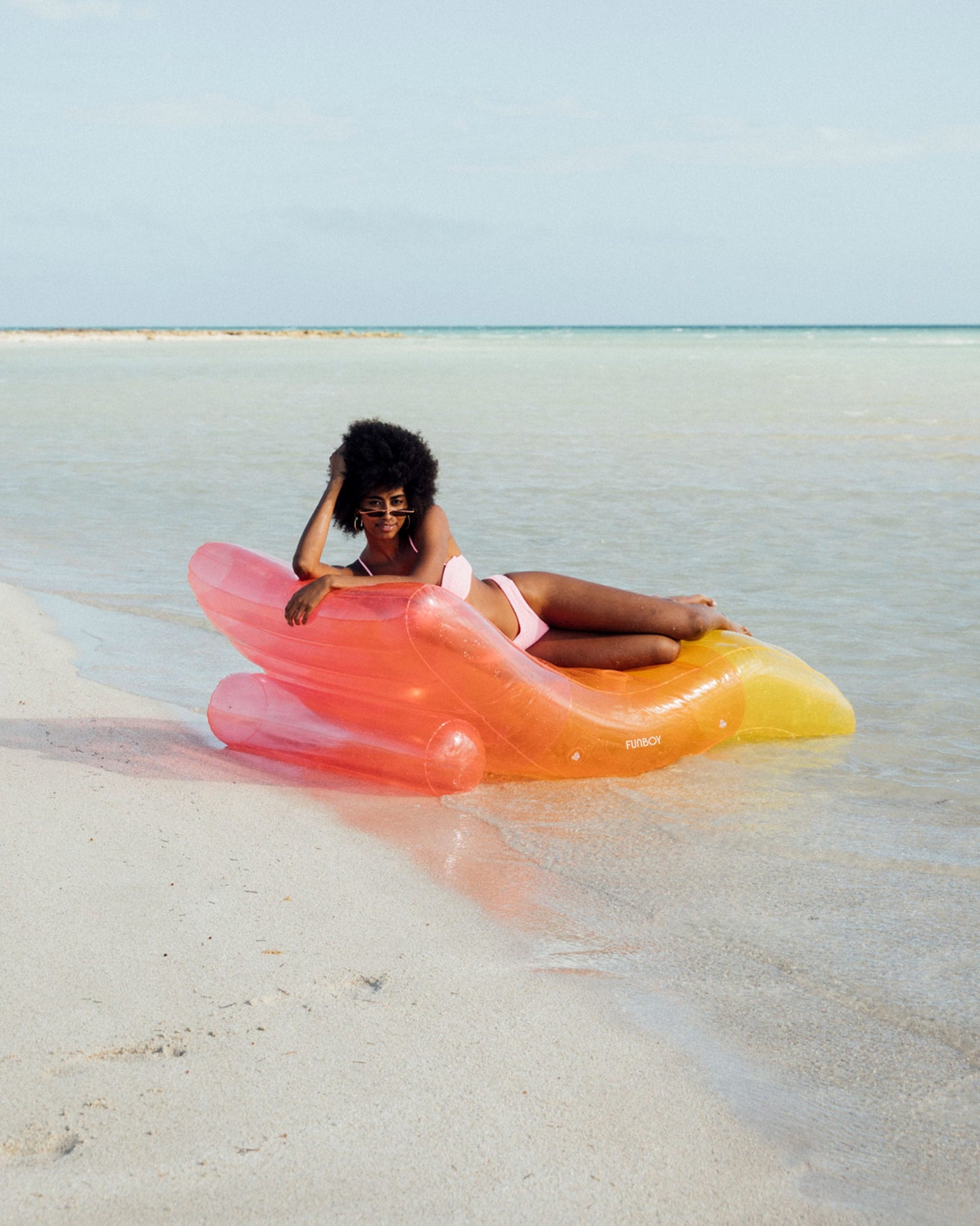 Clear Rainbow Chaise Lounger Pool Float - FUNBOY