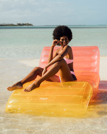 Clear Rainbow Chaise Lounger Pool Float - FUNBOY